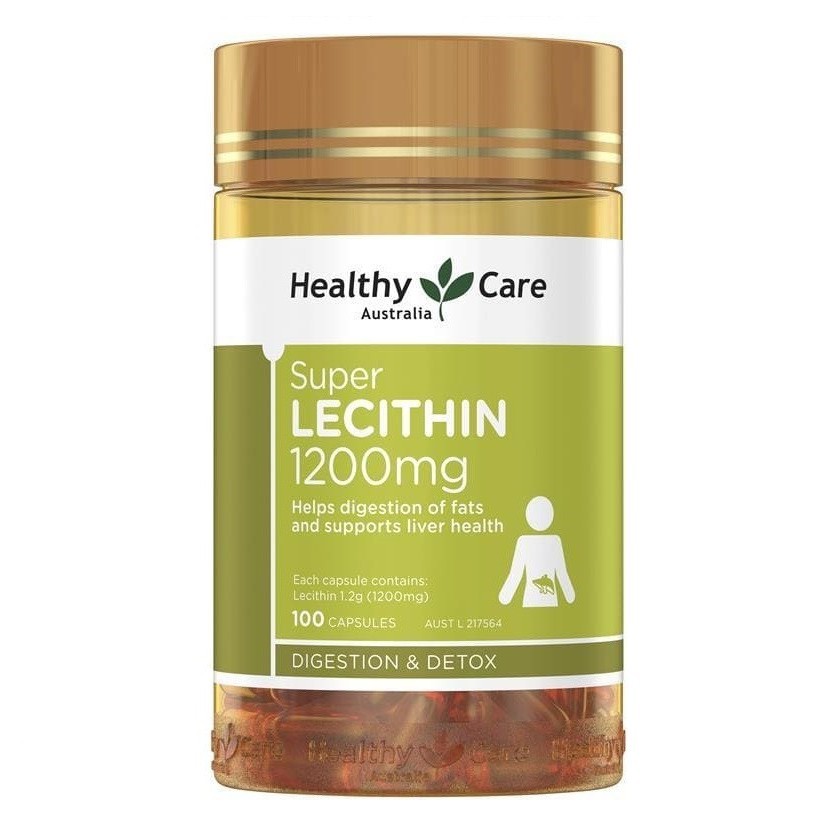 Mầm đậu nành (100 viên) Healthy Care Super Lecithin 1200mg, Úc