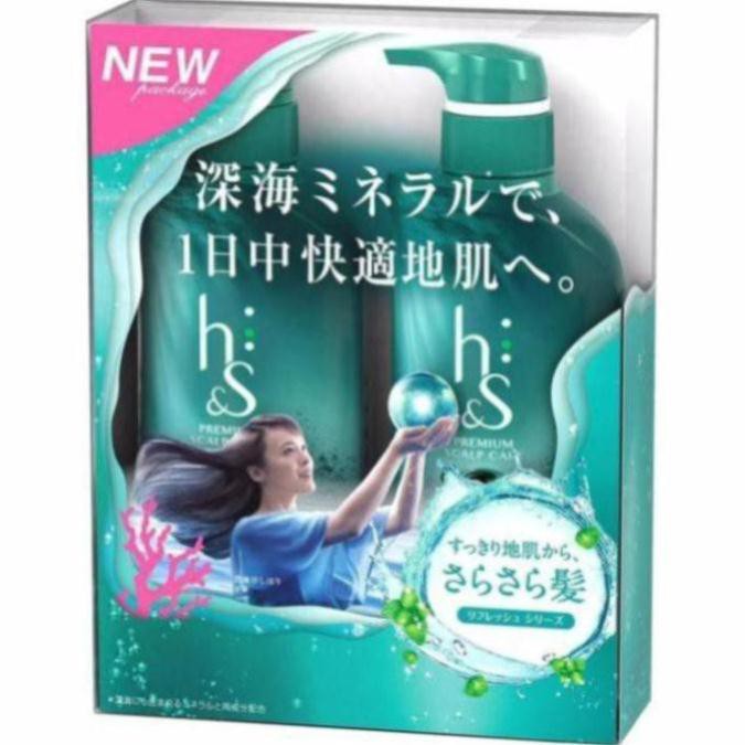 Bộ dầu gội đầu, dầu xả trị gàu HS Nhật Bản , Set dầu gội HS Nhật
