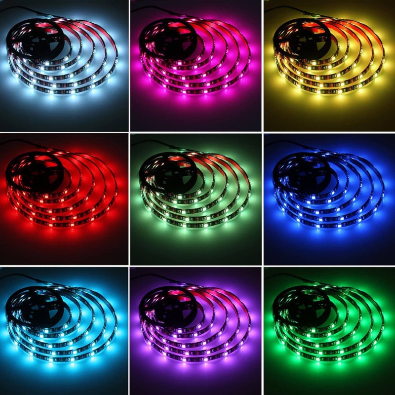 Đèn led tiktok - Đèn led trang trí phòng ngủ, nhà cửa RGB dài 5m kèm Remote + Adapter 12V + Sạc