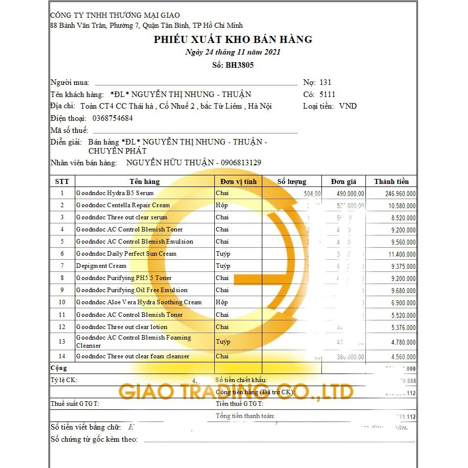 BỘ DƯỠNG DA GOODNDOC (TỔNG HỢP CÁC SẢN PHẨM NHÀ GOODNDOC) -NHUN