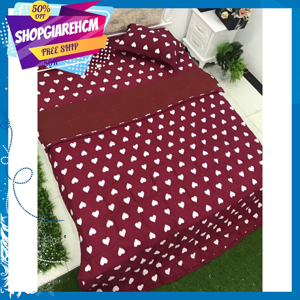 BỘ GA GỐI DRAP 3 MÓN 1m8x2m Cotton  POLY