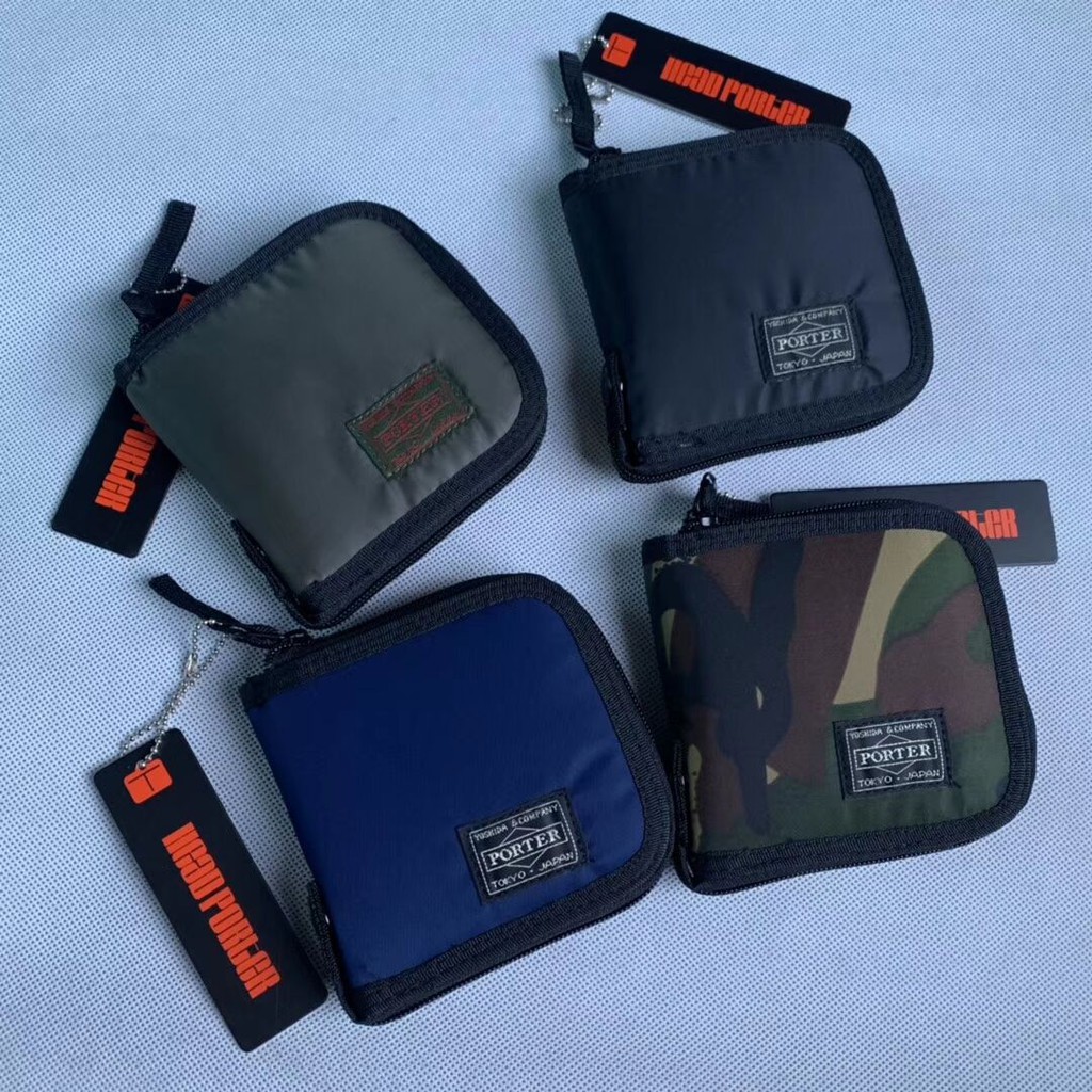 PORTER zip Short Wallet Ví Ngắn Cầm Tay Có Khóa Kéo Đa Năng Tiện Dụng