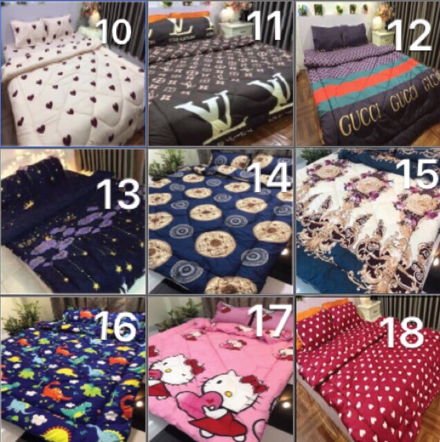 [GIÁ HỦY DIỆT] Trọn bộ 5 món ga gối chăn phao poly cotton có ruột bông dày  loại 1 ( nhắn chọn mẫu ) | BigBuy360 - bigbuy360.vn