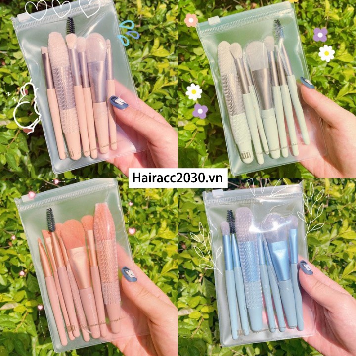 Bộ cọ trang điểm make up cá nhân 8 cây tặng kèm túi zip Vintage