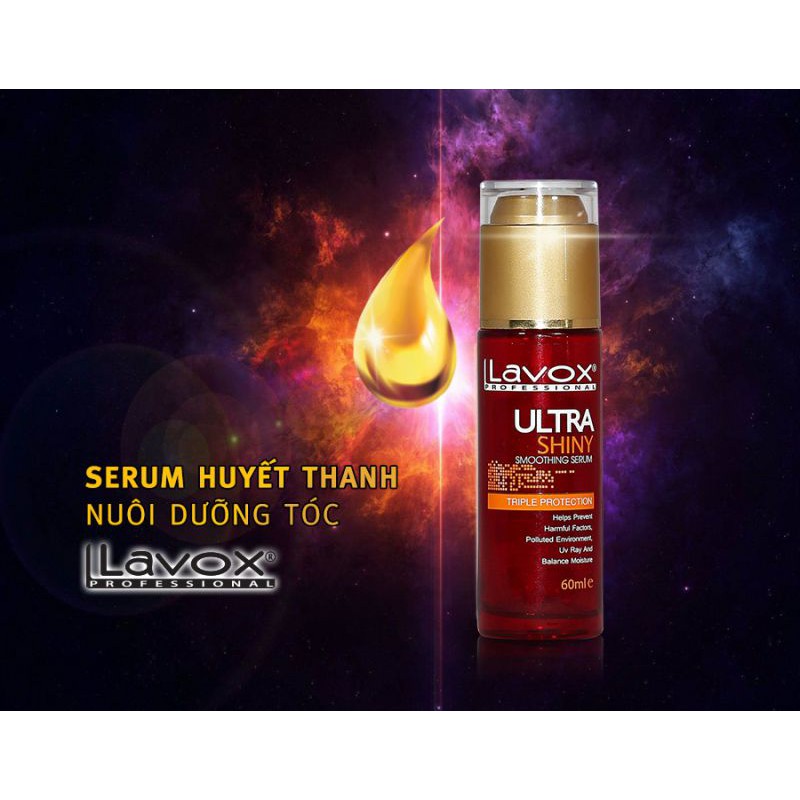 Serum huyết thanh phục hồi dưỡng bóng tóc hư tổn Lavox Ultra Shiny 60ml