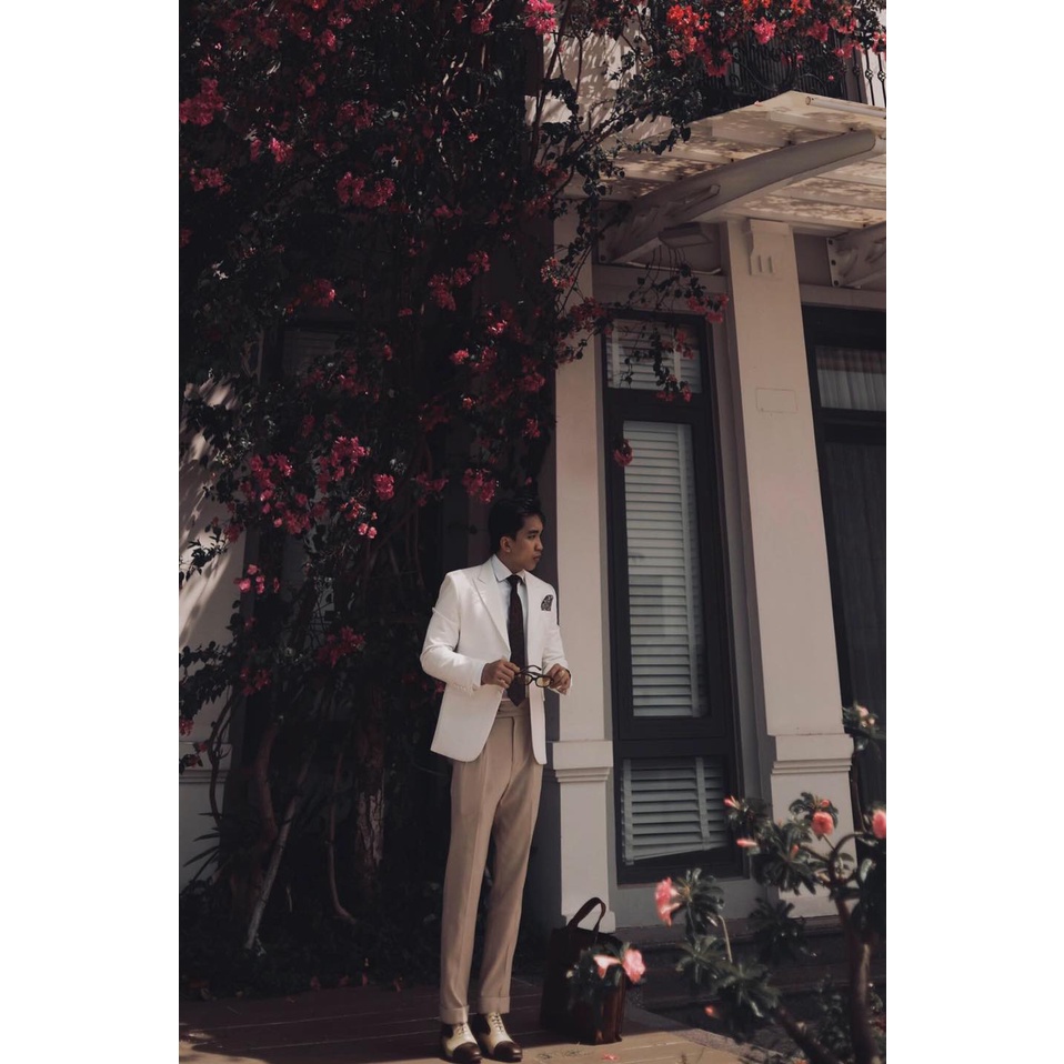 Vest Hàn Quốc Nam màu trắng from dáng trẻ trung lịch lãm-Shop Suit