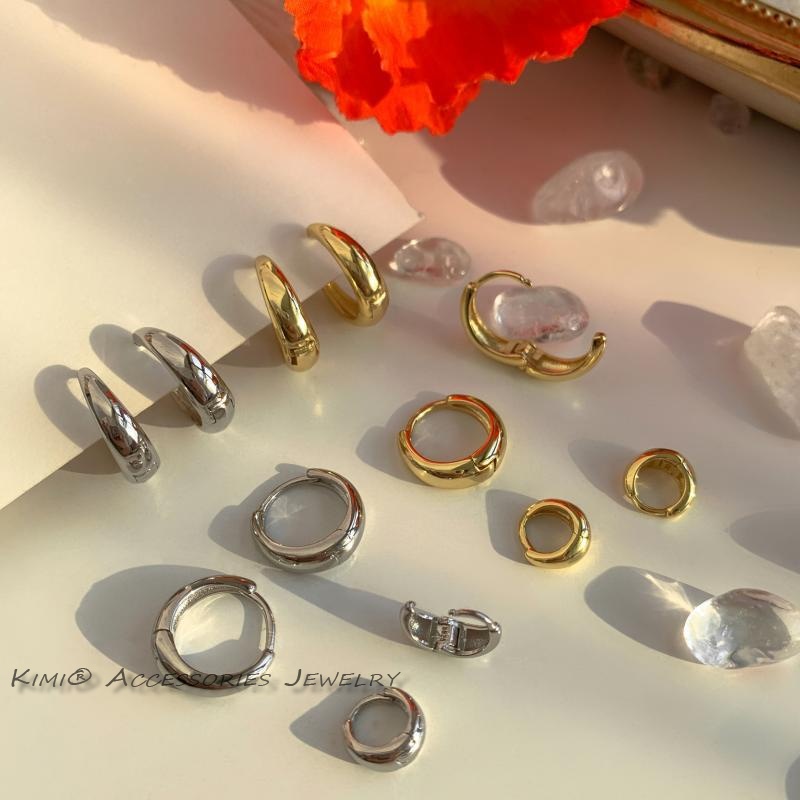 Khuyên Tai Tròn Bông Tai Tròn Màu Vàng 14k Thời Trang Cá Tính Cho Nữ