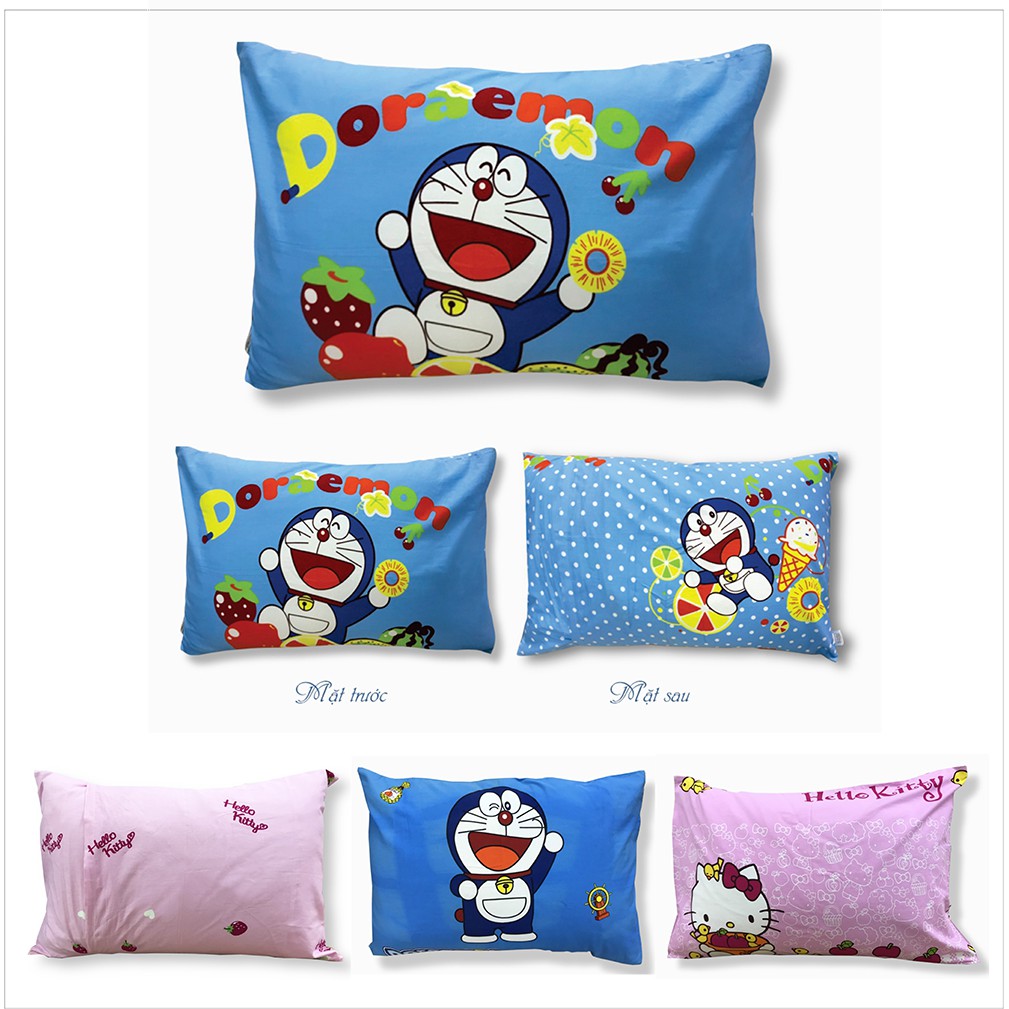 {THANH LÝ} Vỏ gối đơn Sông Hồng hình Hello Kitty, Doraemon