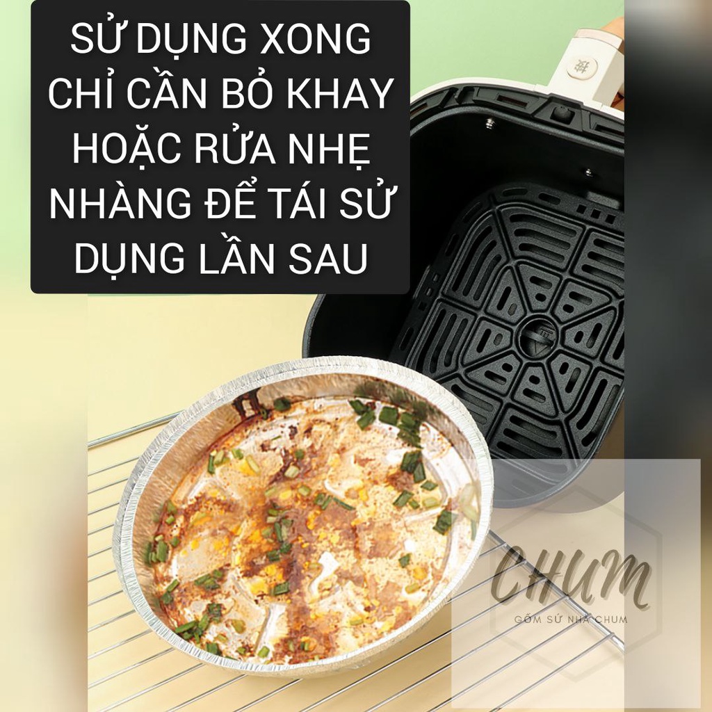 khuôn INOX , khay giấy bạc lót nồi chiên không dầu Chumdecor NB07