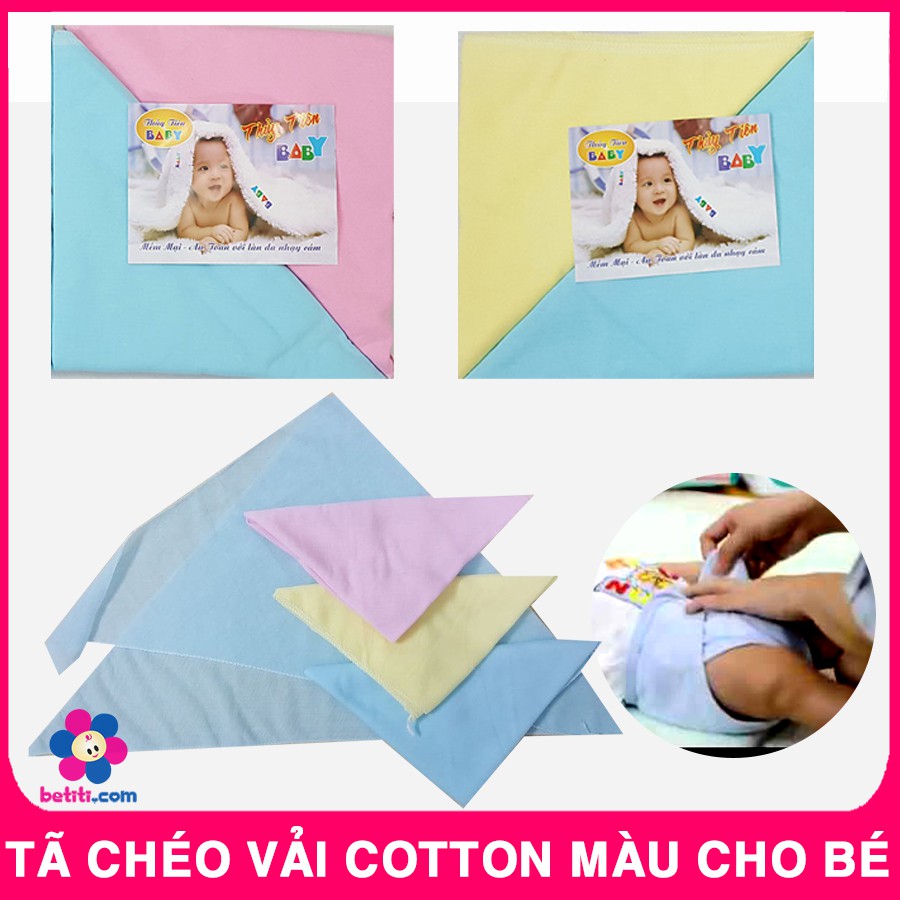 Set 10 Chiếc Tã Chéo Màu Chất Cotton Cho Bé Sơ Sinh