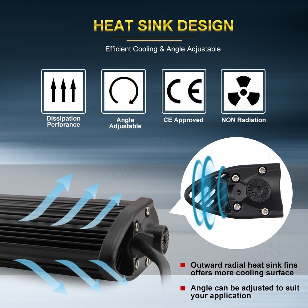 UNI-SHINE Thanh ánh sáng LED 8 inch 180W Đèn làm việc LED hàng đôi tại chỗ Tổ hợp lũ lụt Đèn lái xe đường bộ LED cho xe tải Offroad SUV UTV