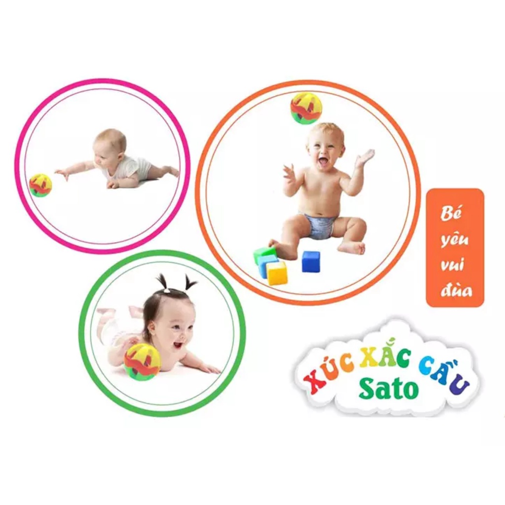 Đồ Chơi Vận Động  Xúc Xắc Cầu SATOCho Bé Từ 3 Tháng Tuổi Hàng Việt Nam