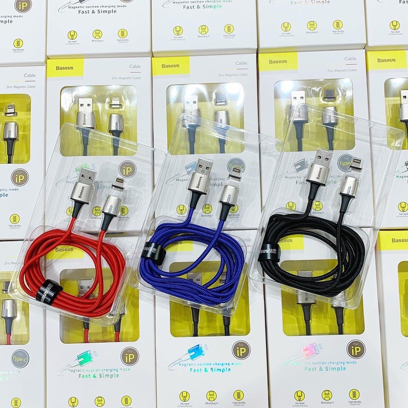 [Mã ELFLASH5 giảm 20K đơn 50K] cáp sạc hít nam châm Baseus Zinc Magnetic USB Cable for Type-C/Micro/iPhone