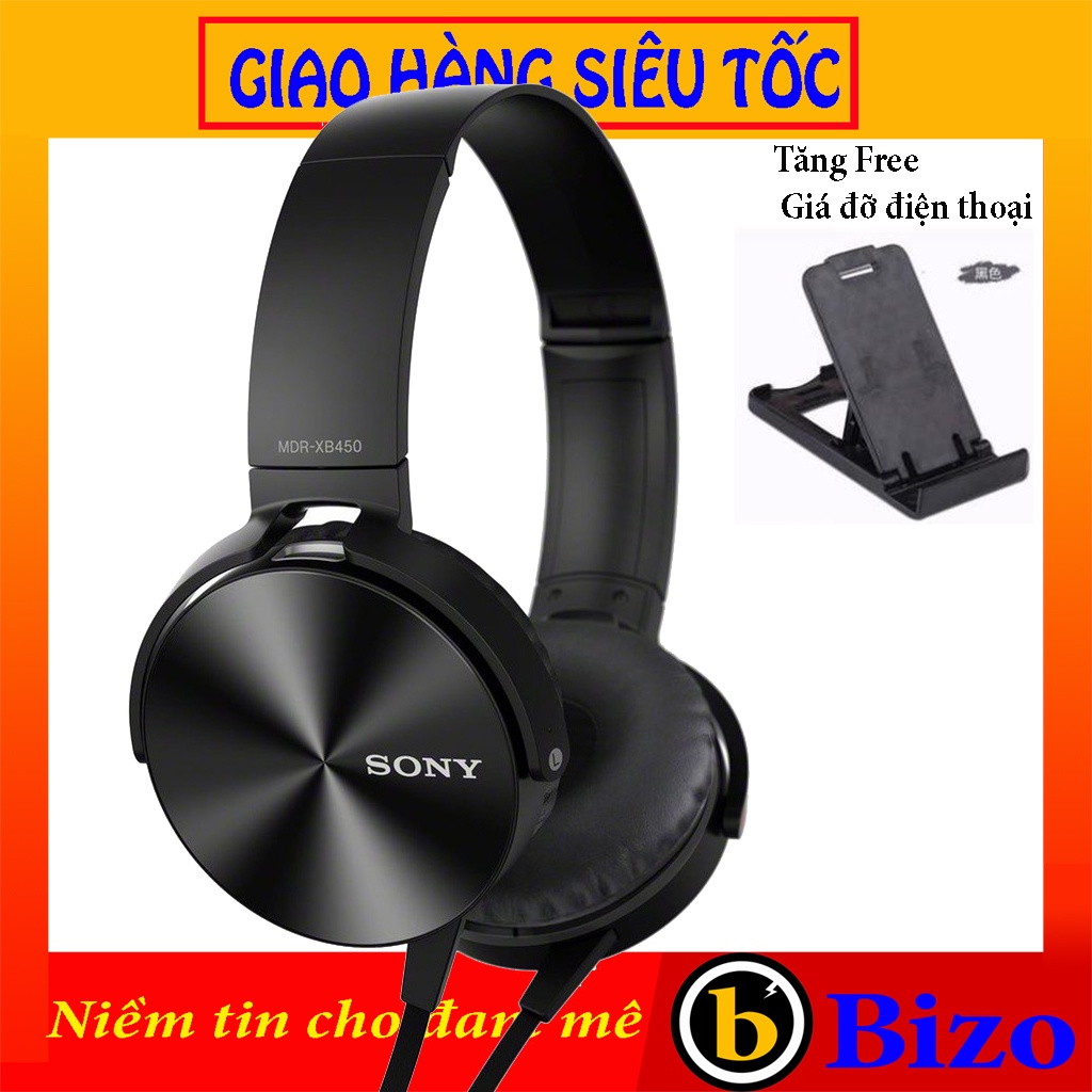 Tai Nghe Chụp Tai có mic Sony XB450AP, tai Headphone jack 3.5mm, tai nghe dây giá rẻ, siêu hay, tai Bluetooth