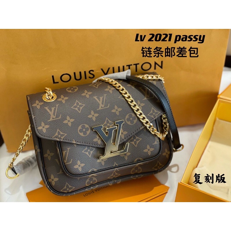 Túi đeo chéo nữ có thể đeo một bên vai khoá logo kim loại chống rỉ da mềm louis vuitton LV