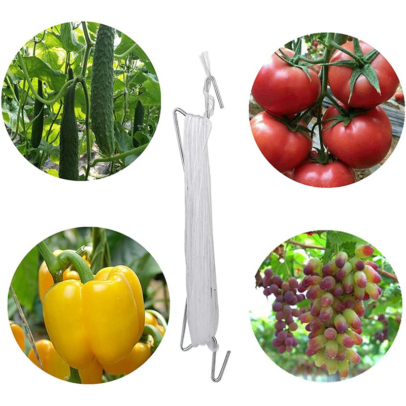 Móc Hỗ Trợ Cà Chua Có Kẹp Cà Chua Chữ J, Móc Treo Ngăn Chặn Cà Chua Hoặc Rơi Kèm Dây