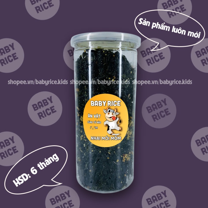 Rong Biển Cháy Tỏi 200 Gram BabyRice Siêu Ngon Đậm Vị Đồ Ăn Vặt Cao Cấp