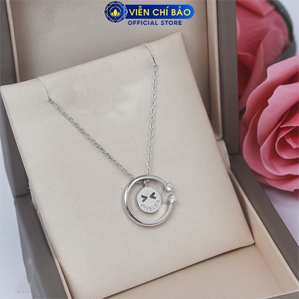 Vòng cổ bạc nữ họa tiết Icon Smile chất liệu bạc 925 thời trang phụ kiện trang sức nữ thương hiệu Viễn Chí Bảo D400050