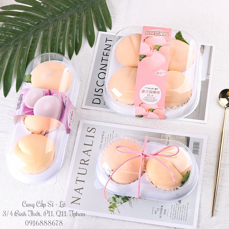 Hộp Nhựa Nắp Bầu 4 Ô Đựng Bánh Trung Thu, Bánh Trái Đào, Bánh Kim Sa