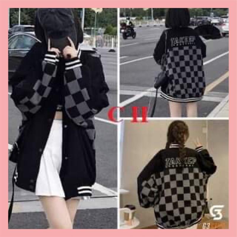 Áo Bomber Kẻ Caro, 64☘️ Chất nỉ da cá tàu dầy đẹp mịn ko xù🍀Khoác nam nữ Unisex thu đông🍀Jacket thể thao Bóng chày