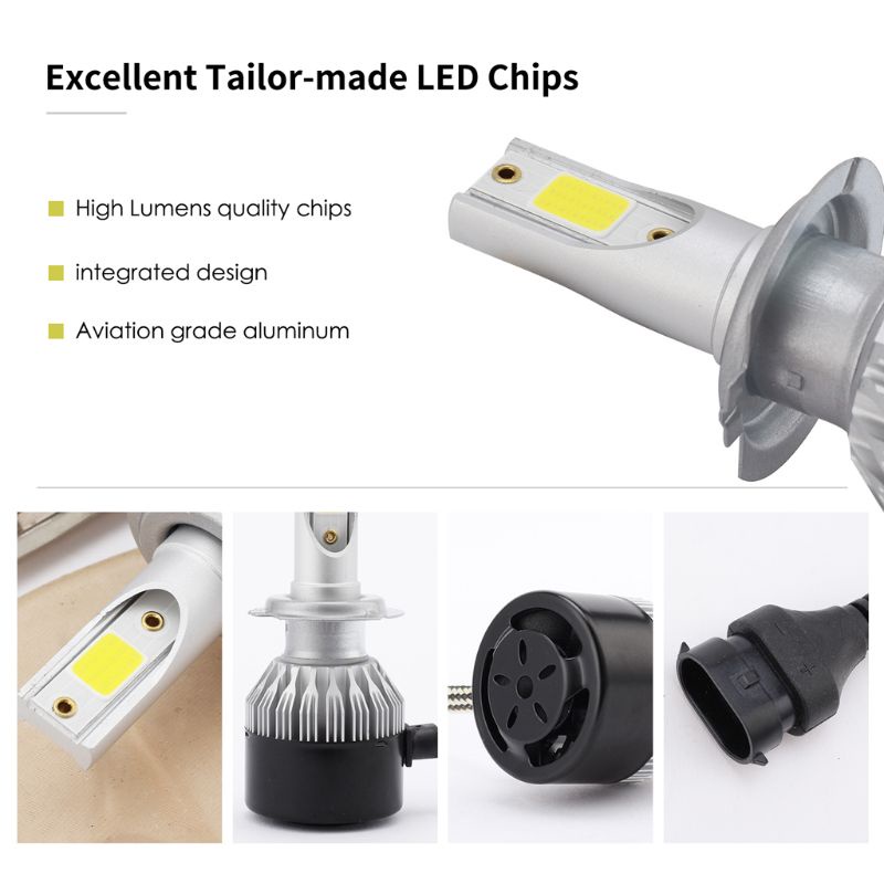 Set 2 Đèn LED Sương Mù 5000Lm 12V 40W COB H7 Cho Xe Hơi