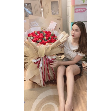 [Ảnh Thật] Bó hoa sáp 60bông siêu to, cao 80cm, rộng 55cm. Mẫu thiết kế cao cấp nhà Khả An