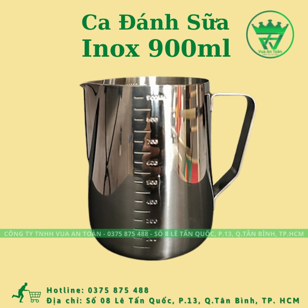 Ca Đánh Sữa Inox 900ml Có Chia Vạch