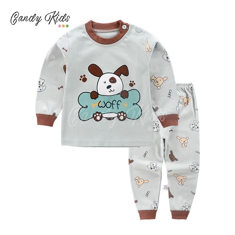 (0-7 Years Old) Boys' Underwear Set Cotton New Girls' Warm Long Sleeve Long Pants Two Piece Suit