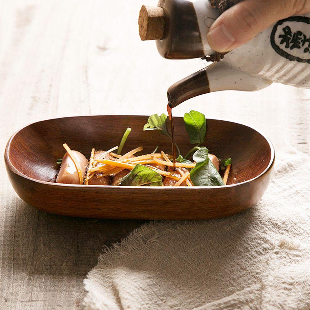 NICKOLAS Đĩa Gỗ Đựng Thức Ăn Hình Tàu Thuyền Sáng Tạo