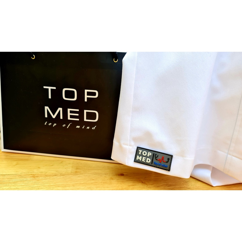 Áo blouse bác sĩ TOPMED chính hãng 2 lớp vest Âu