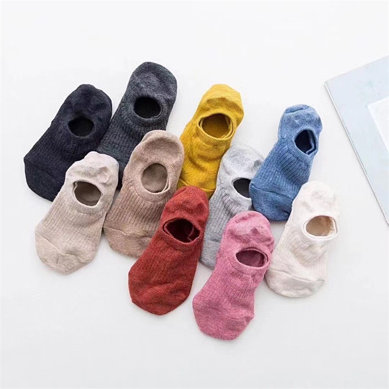 Tất vớ nữ cổ ngắn trơn nhiều màu cotton dày đẹp Hàn Quốc cute dễ thương DOVOHA T09