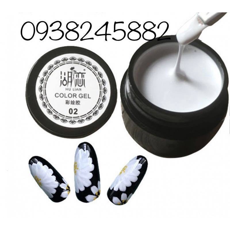 Set gel vẽ HU LIAN 12 màu đậm đặc chính hãng