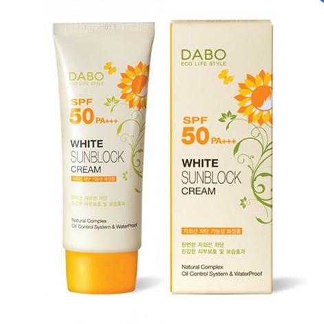 [ Hàng chính hãng] Kem Chống Nắng Hoa Cúc Trắng Da Sạch Nhờn Dabo Whitening Sunblock Cream Hàn Quốc (70ml)