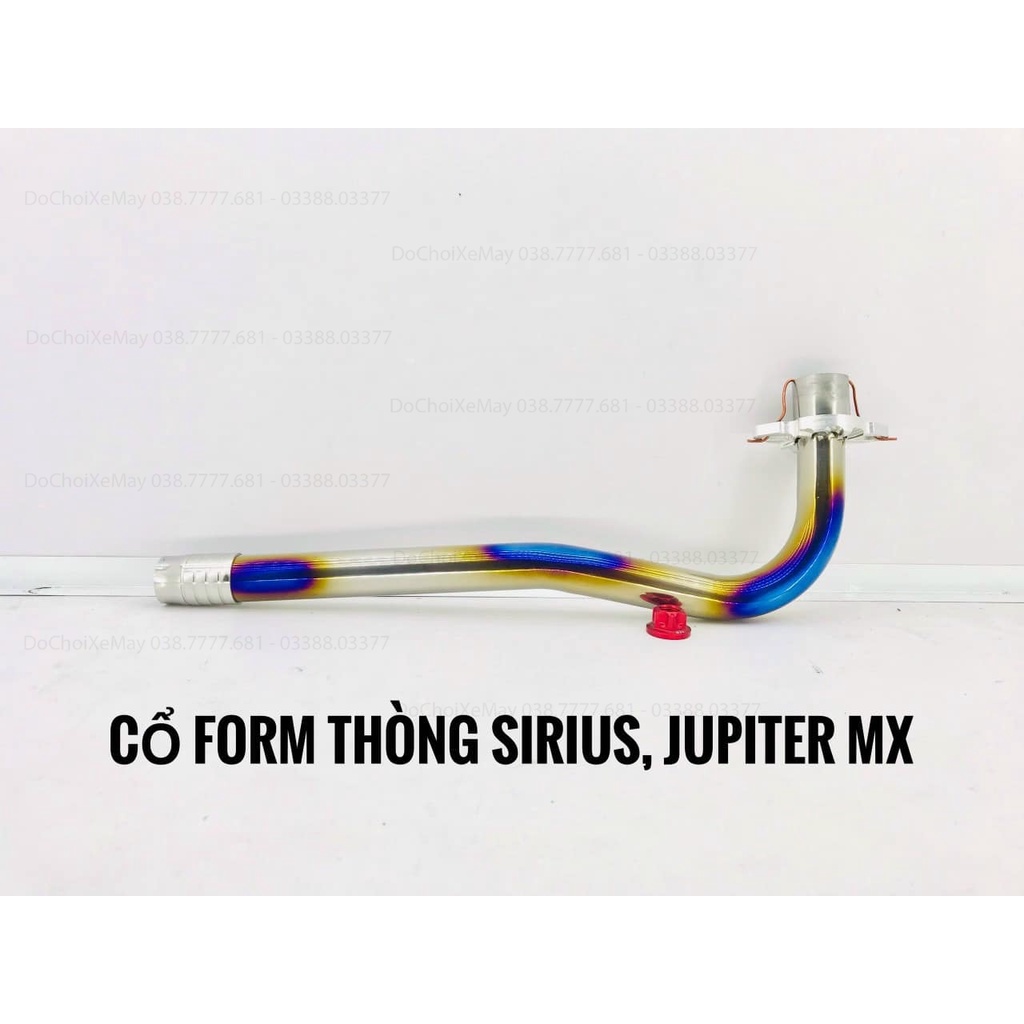 Cổ Titan gắn pô Exciter Sirius Wave Dream Vario Click Vision Raider Winner Sonic Future Led đánh bóng Titanium 100%