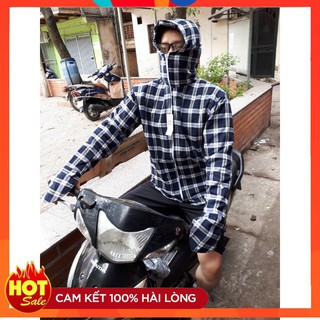 Áo Chống Nắng Nam Kẻ Caro  2 Lớp⚡️FREESHIP⚡️ Vải Thô Kẻ Cao Cấp - Chống Nắng, Chống Tia UV, Làm Mát Mới Nhất 2020