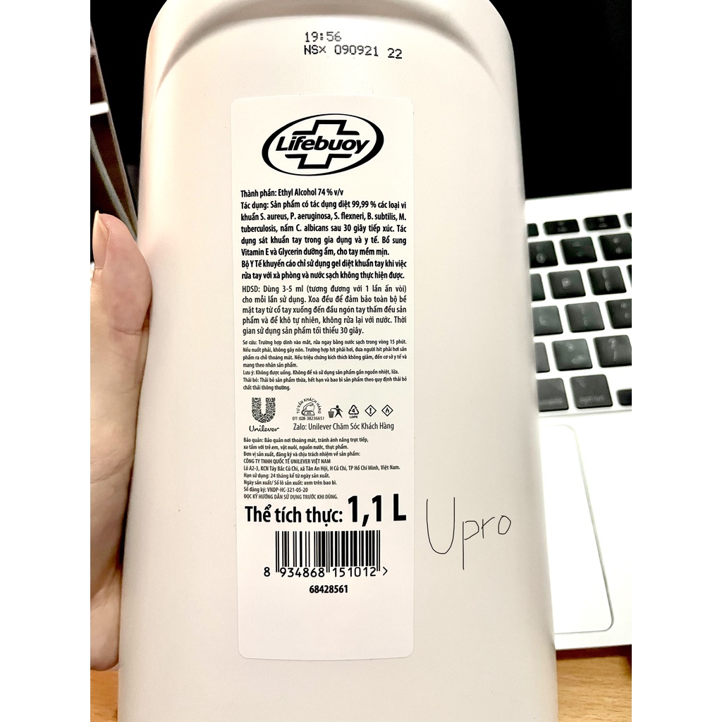 Gel rửa tay khô Lifebuoy 1.1L 1100ML bảo vệ vượt trội mẫu mới nhất