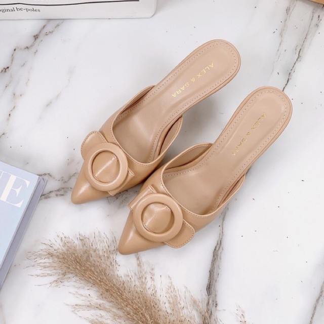 SỤC NỮ AS MŨI NHỌN KHUY TRÒN GÓT NHỌN 7CM THỜI TRANG