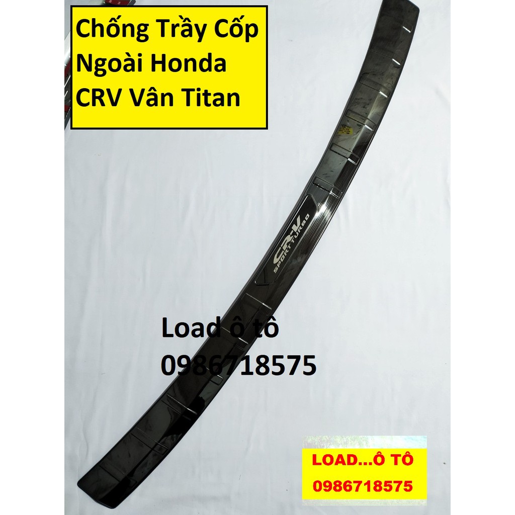 Ốp chống trầy cốp trong và ngoài Honda CRV 2024-2018 Vân Titan Màu Đen Cao Cấp