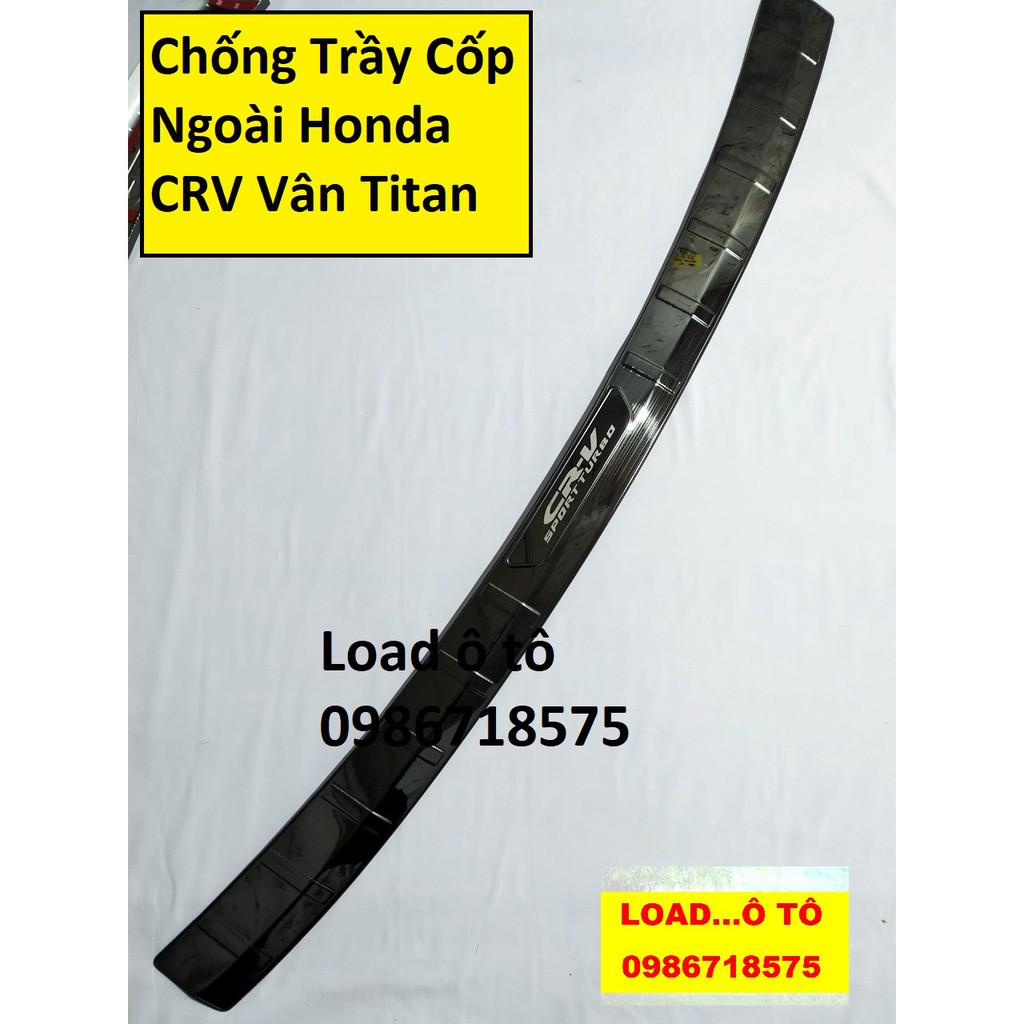 ốp chống trầy cốp trong và ngoài Honda CRV 2022-2018 Vân Titan Màu Đen Cao Cấp