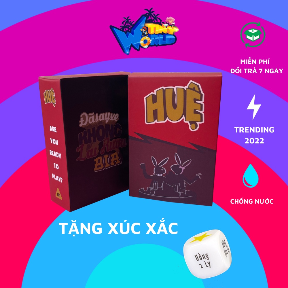 Bộ bài HUỆ Drinking Game Việt Hóa hot trend gây bùng nổ cuộc vui liên hoan làm bạn vừa say vừa cười như điên trên bàn nh