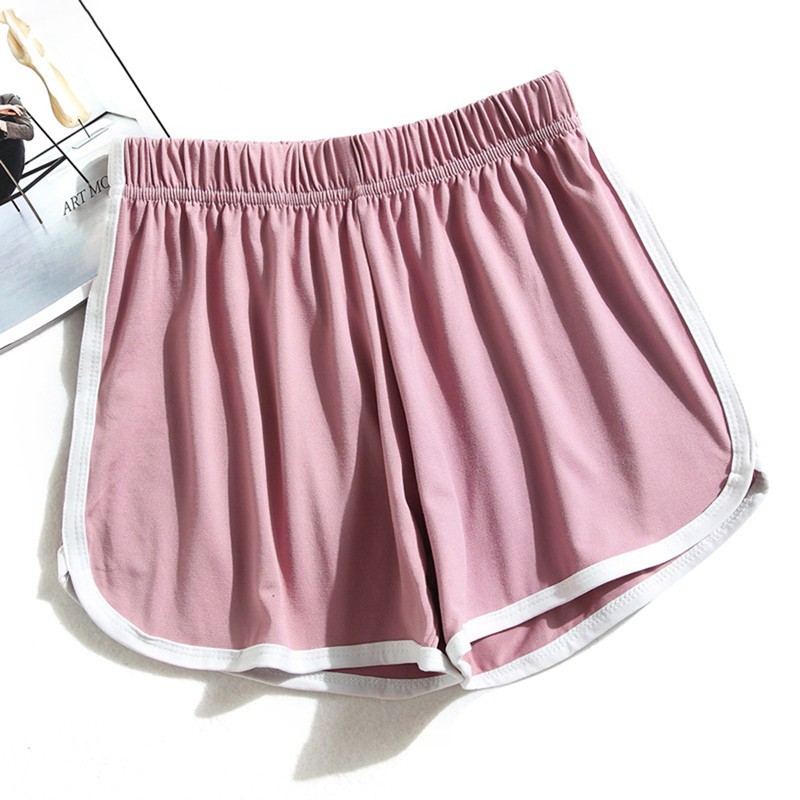 Quần Short Lưng Thun Co Giãn Màu Trơn Thời Trang Mùa Hè Cho Nữ