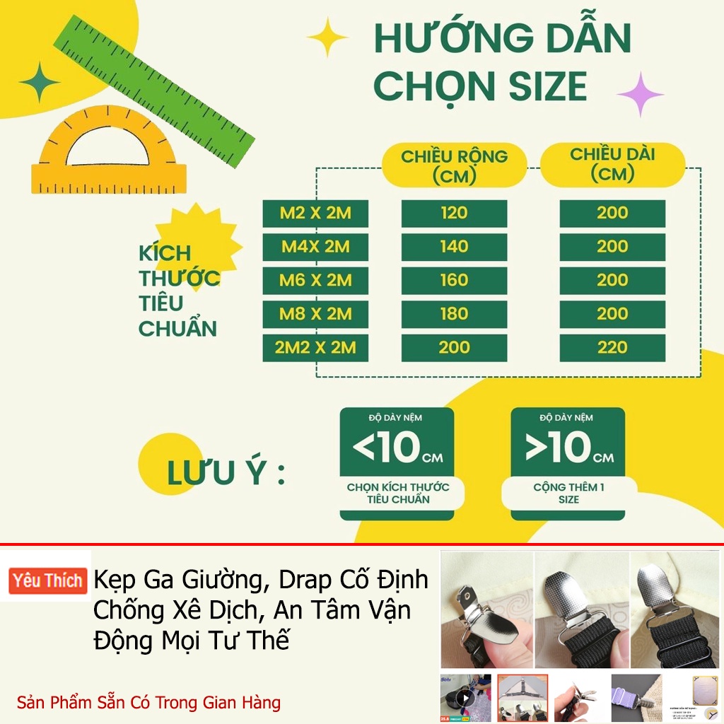 Kẹp cố định ga giường, kẹp phẳng ga trải giường, ga phủ