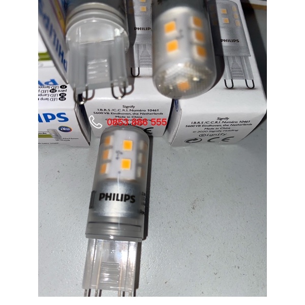 Bóng đèn LED G9 2.6W Philips, CorePro LEDcapsuleMV 2.6-25W G9 827 D, SIÊU SÁNG, CHÍNH HÃNG