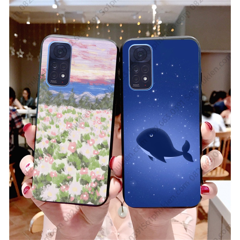 Ốp lưng Xiaomi Redmi Note 11 / Note 11s 4G (bản VN) / Note 11s 5G dẻo đen in hình thiên cá tính, trẻ trung