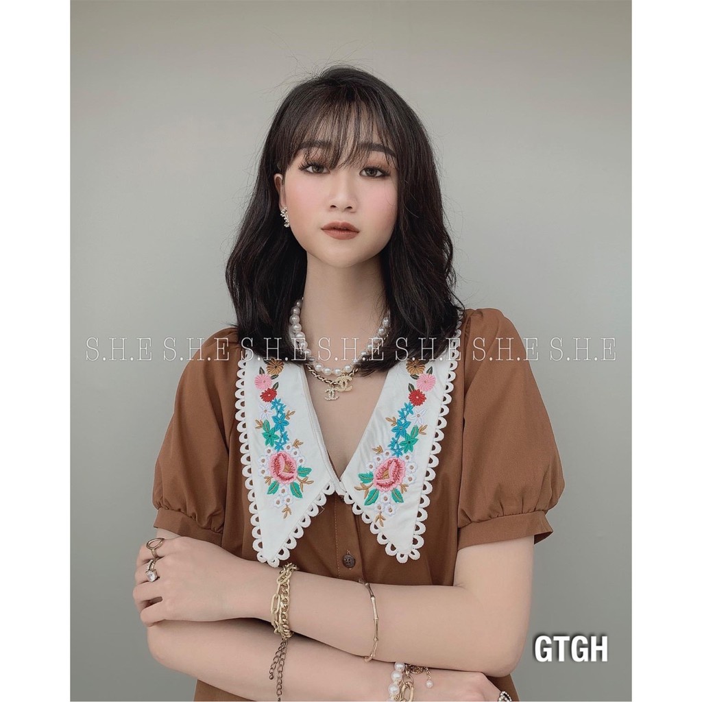 [Mã FAMAYWA giảm 10K đơn 50K] Đầm Nữ Tiểu Thư , Váy Dáng Xòe Cổ Thêu Hoa Nữ Tính | BigBuy360 - bigbuy360.vn