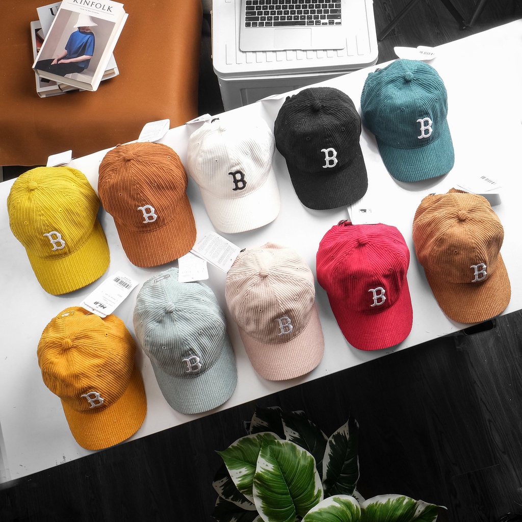 Nón kết, mũ lưỡi trai thời trang unisex Chữ B, chất liệu nhung tăm độc đáo, form đẹp MB001