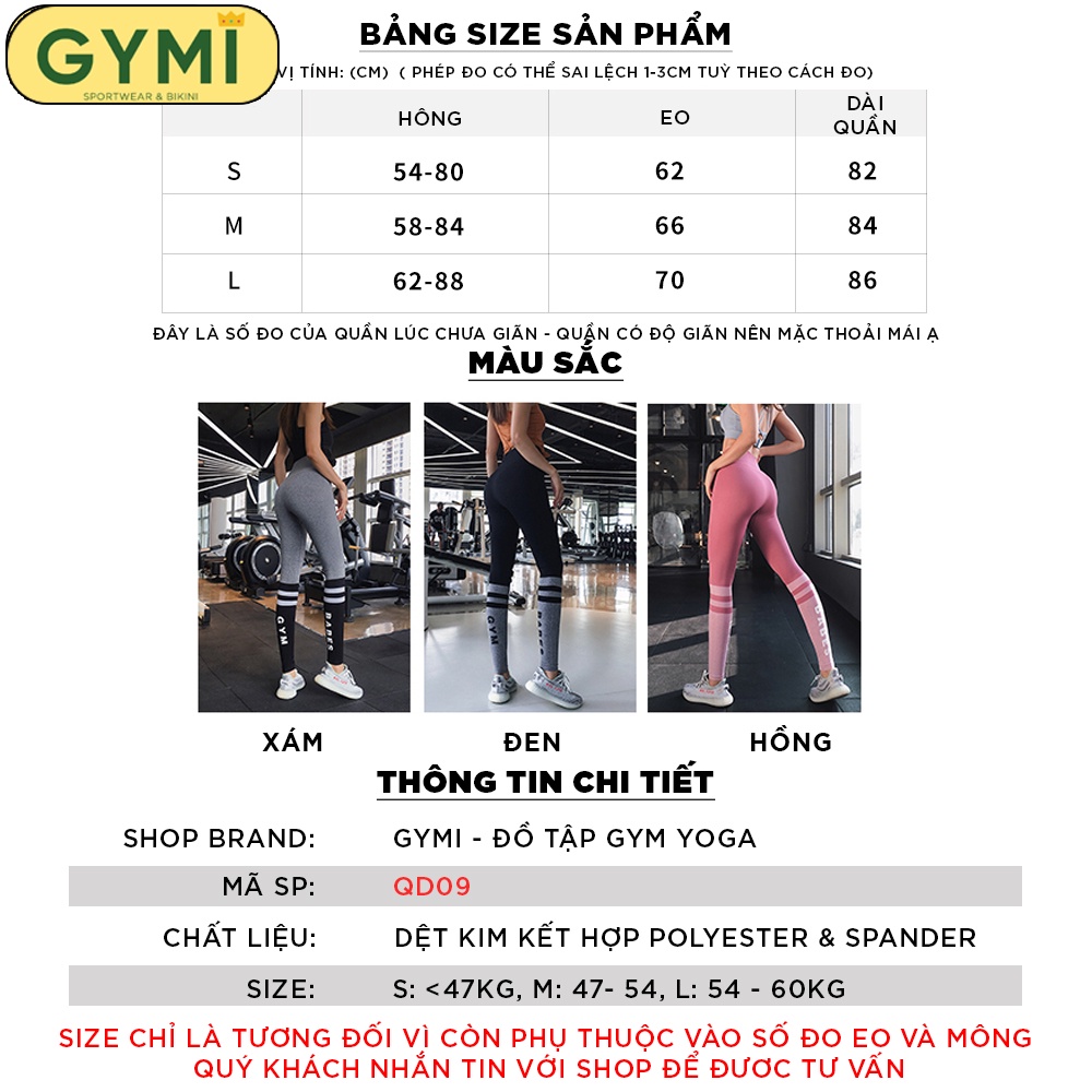 Quần tâp gym yoga nữ Babes Gym QD09 dáng legging dài thể thao lưng cao nâng mông chân phối màu