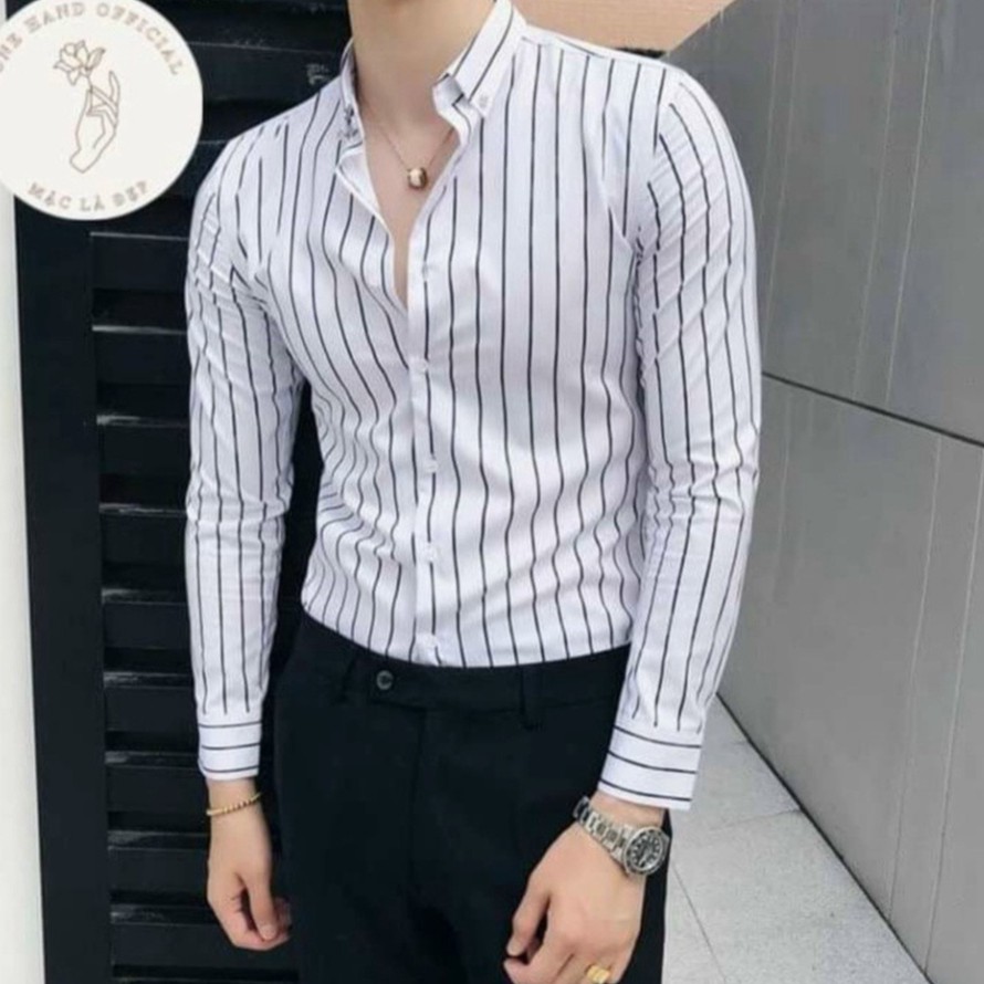 Áo Sơ Mi Nam Kẻ Sọc Trơn Đẹp Dài Tay Hàng Cao Cấp VNXK | BigBuy360 - bigbuy360.vn