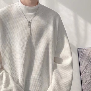 Thời trang nam Hàn Quốc Áo len cao cổ rời đơn giản Áo len dài tay Unisex