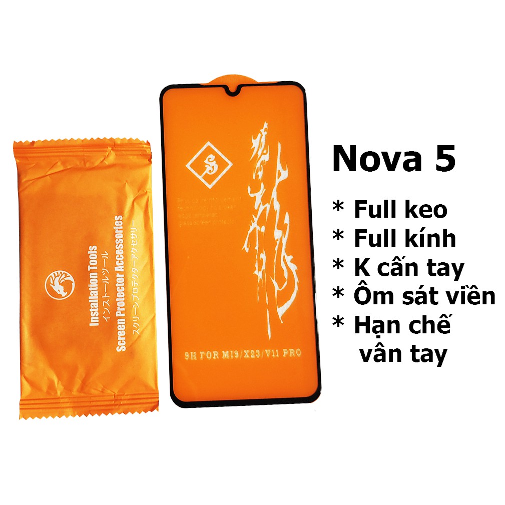 Kính cường lực full màn hình Dragon Huawei Nova 5